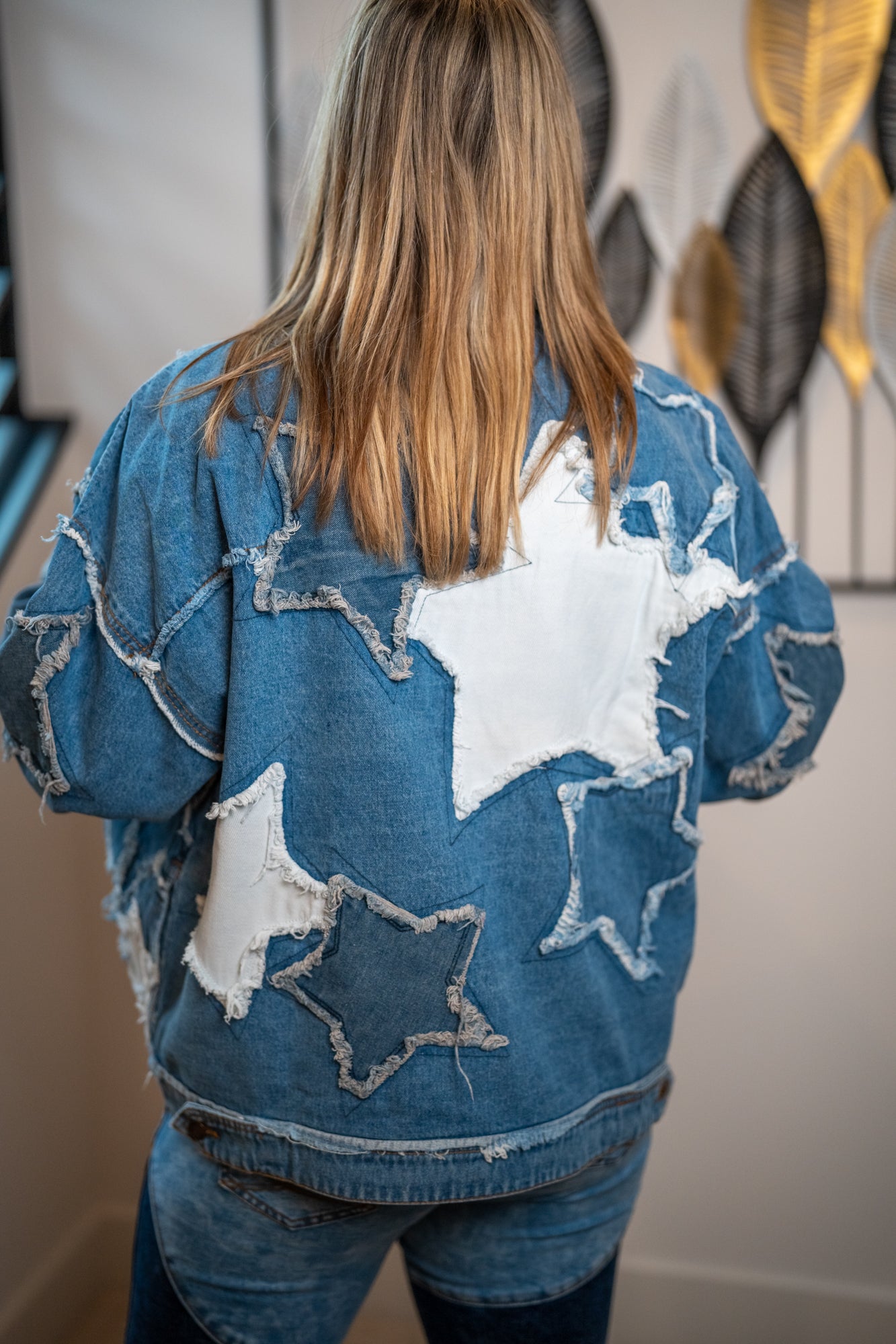 Oli & Hali - Washed Star Patch Denim Jacket - Buttercup Lynne Boutique