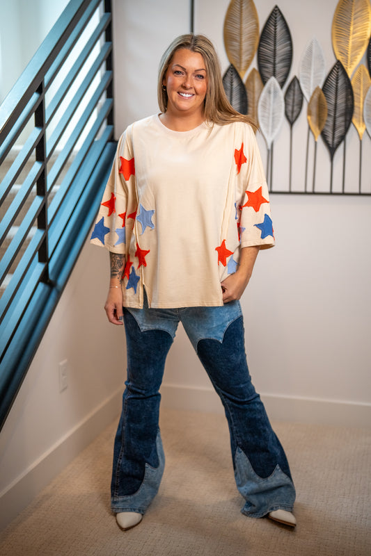 Easel Starlight Slouch Terry Pullover - Buttercup Lynne Boutique