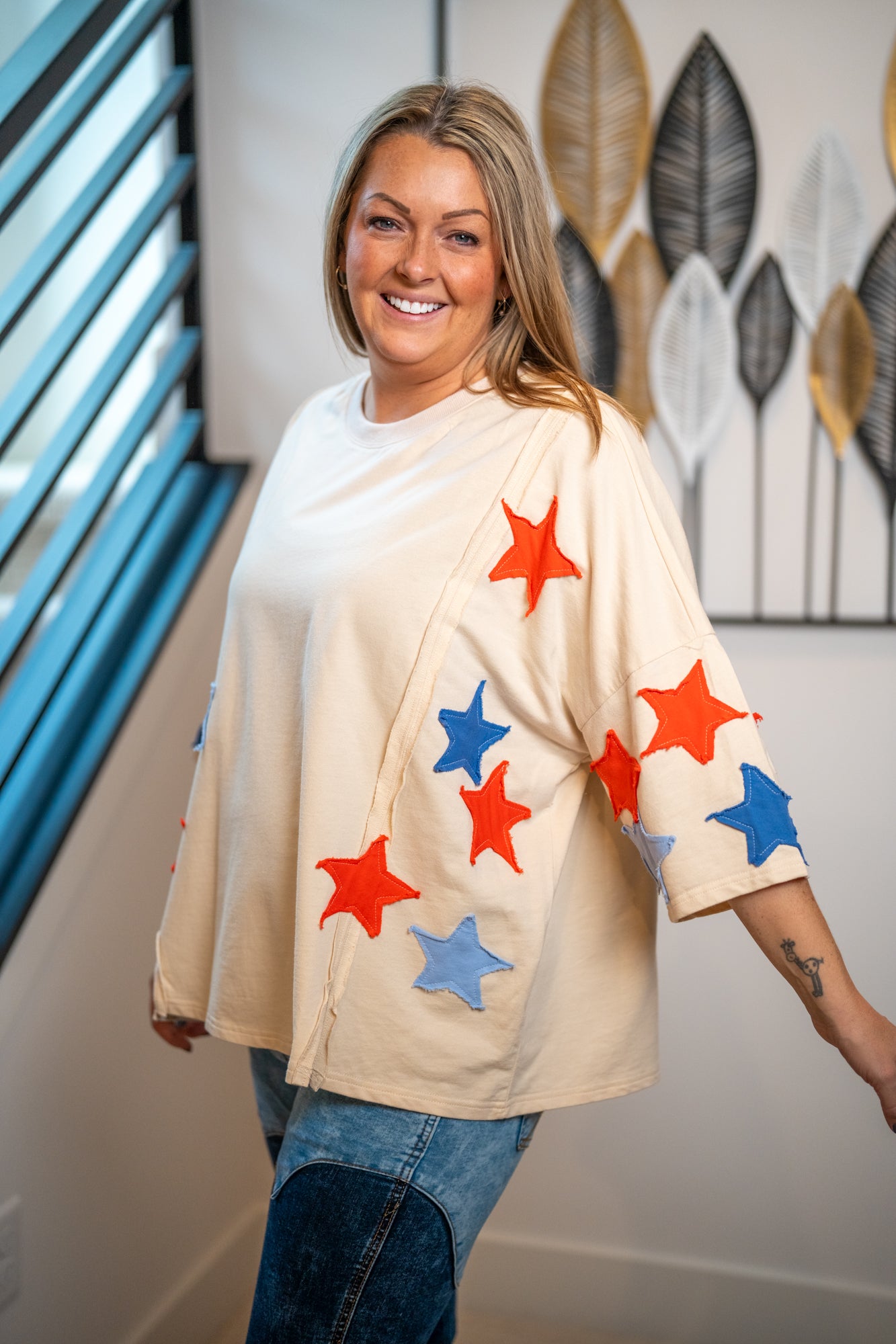Easel Starlight Slouch Terry Pullover - Buttercup Lynne Boutique
