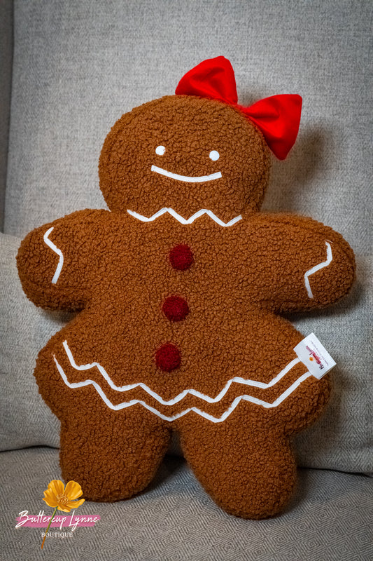 Ruby Sugar Gingerbread Sherpa Pillow - Buttercup Lynne Boutique
