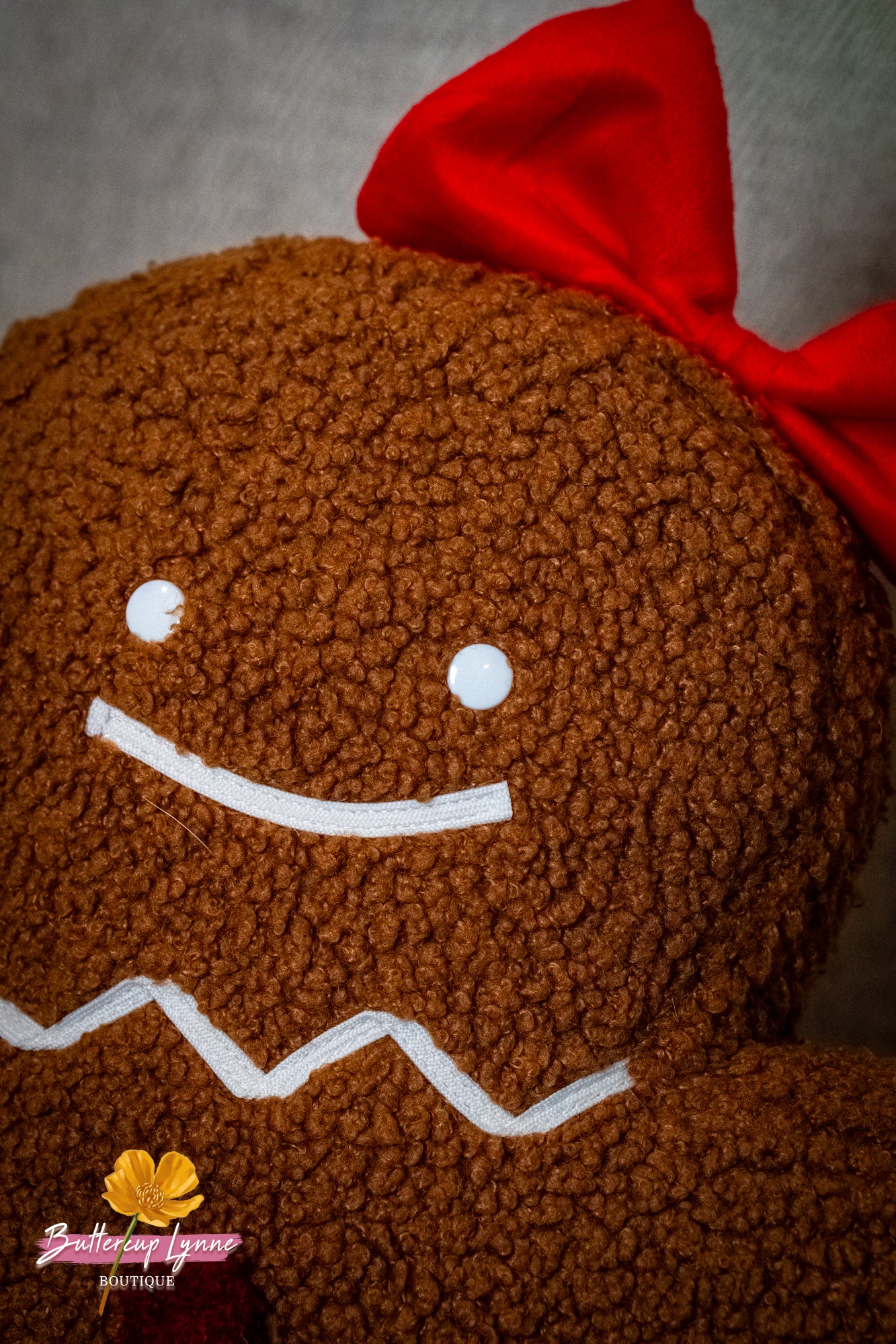 Ruby Sugar Gingerbread Sherpa Pillow - Buttercup Lynne Boutique