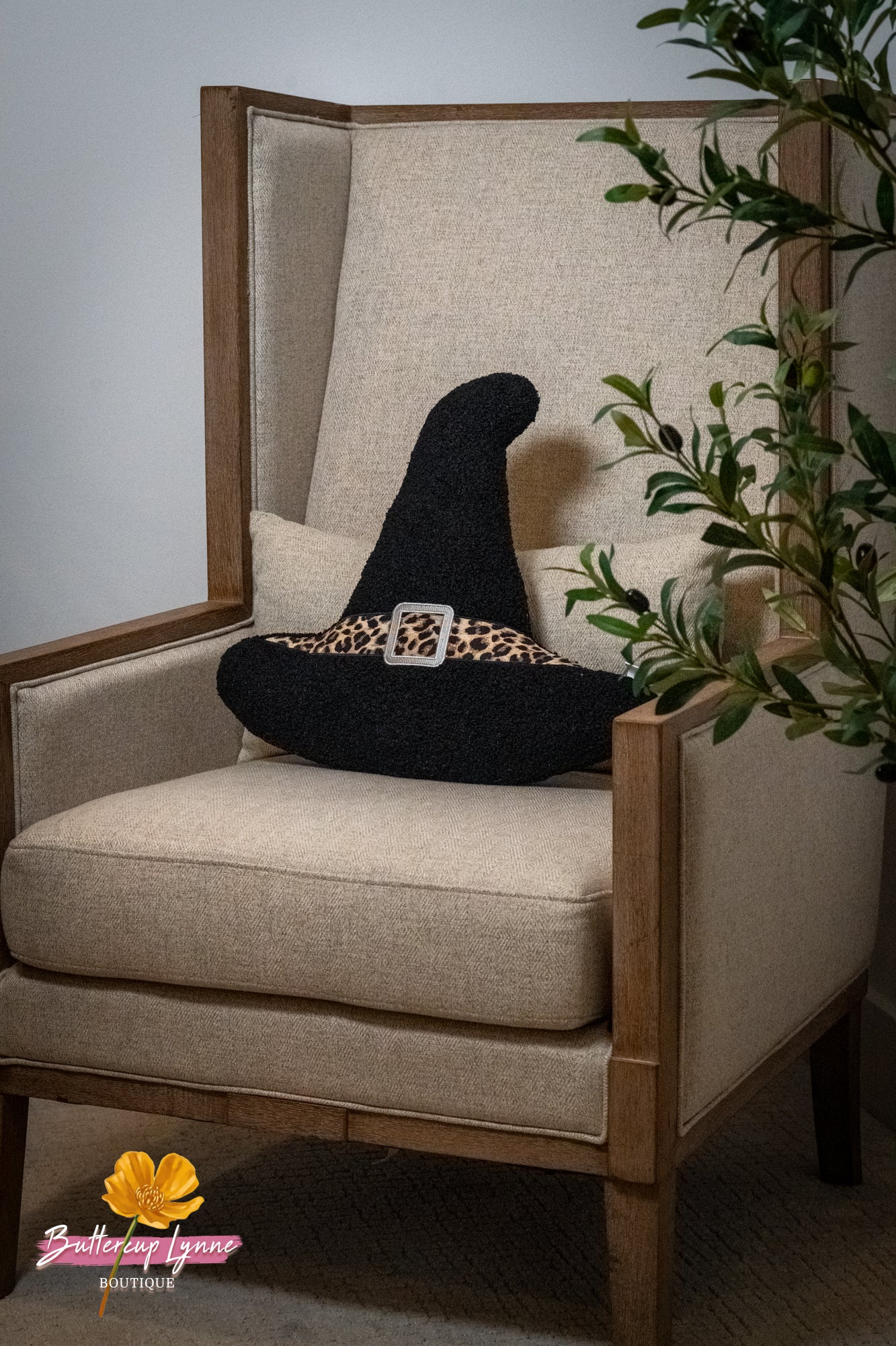 Hocus Pocus Leopard Hat Pillow - Buttercup Lynne Boutique