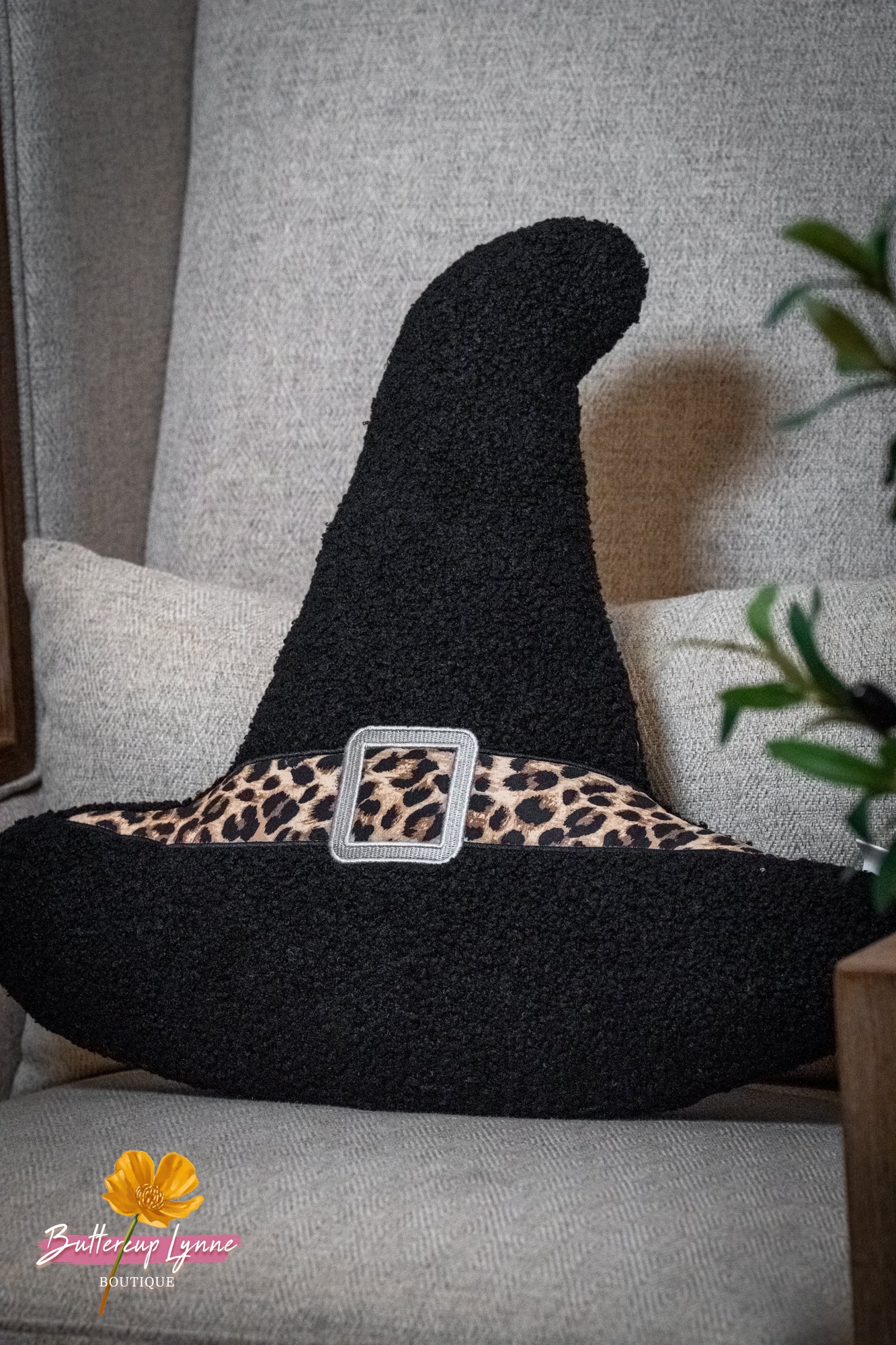 Hocus Pocus Leopard Hat Pillow - Buttercup Lynne Boutique