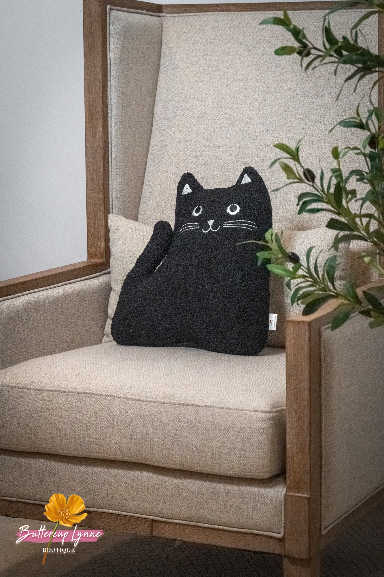 Midnight Mischief Cat Pillow - Buttercup Lynne Boutique