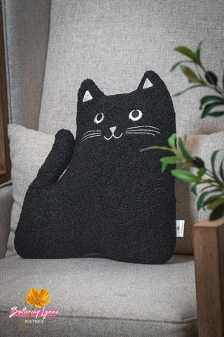 Midnight Mischief Cat Pillow - Buttercup Lynne Boutique