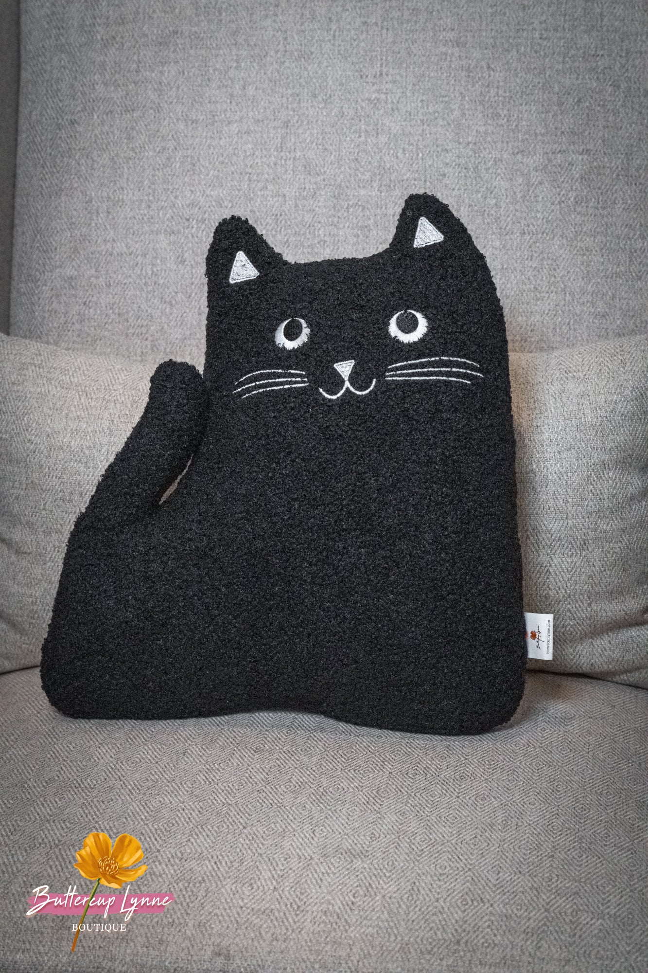 Midnight Mischief Cat Pillow - Buttercup Lynne Boutique