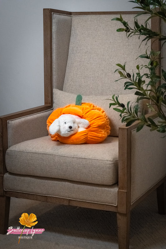 Pumpkin Kisses Pup Pillow - Buttercup Lynne Boutique