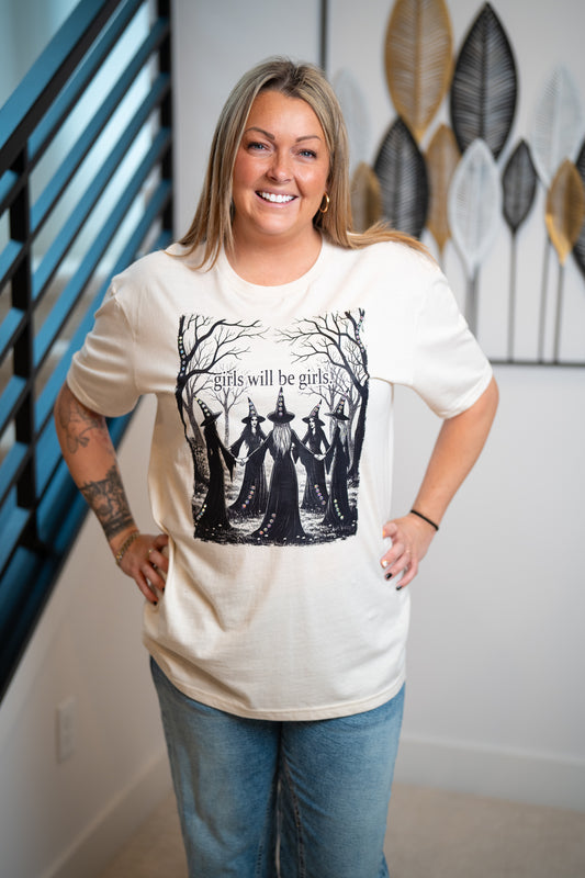 Girls Will Be Girls Rhinestone Tee - Buttercup Lynne Boutique