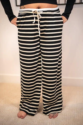 Off Duty Striped Wide Leg Pants Hyfve