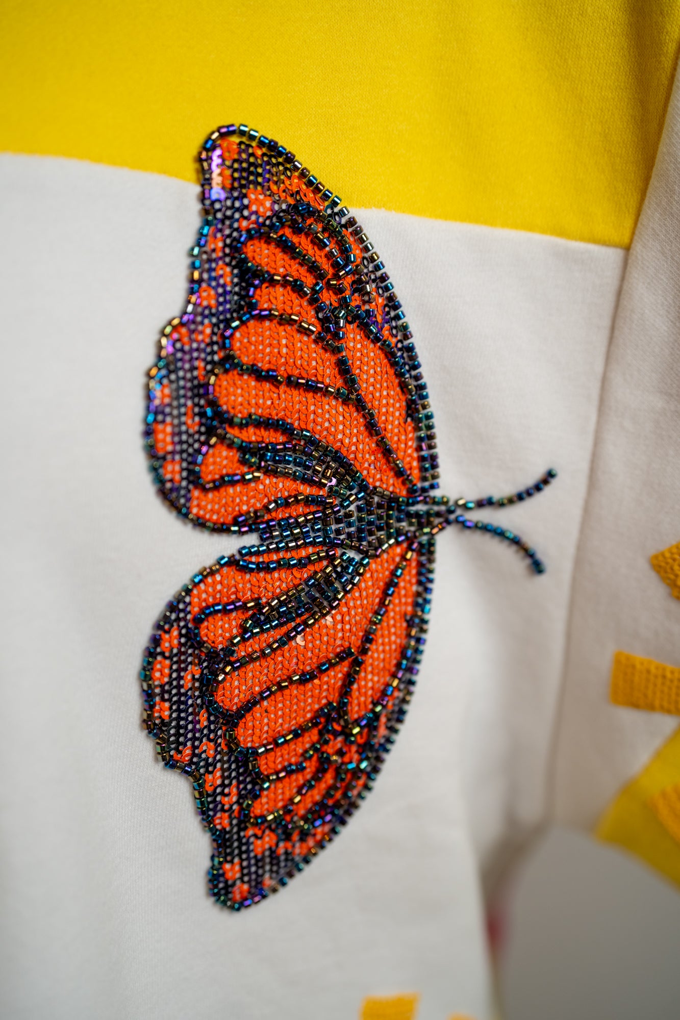 Queen of Sparkles Yellow & White Checkered Summer Icons Sweatshirt