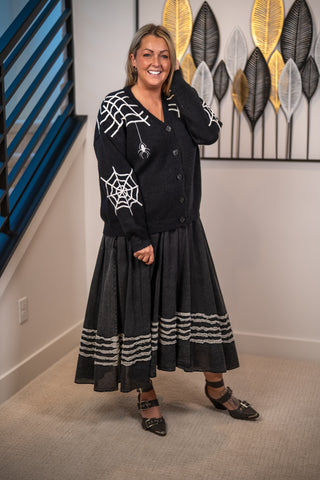 Halloween Spider Web Cardigan Mello