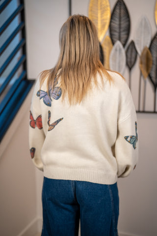 Flutter Away Butterfly Knit Cardigan Mello
