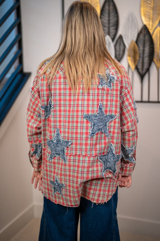 Rebel Star Plaid Patchwork Shirt Oli & Hali