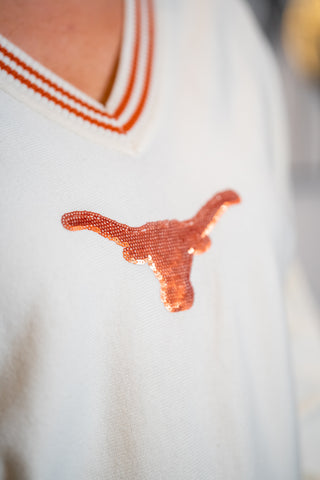 Queen of Sparkles - Texas V Neck Sweater - Buttercup Lynne Boutique