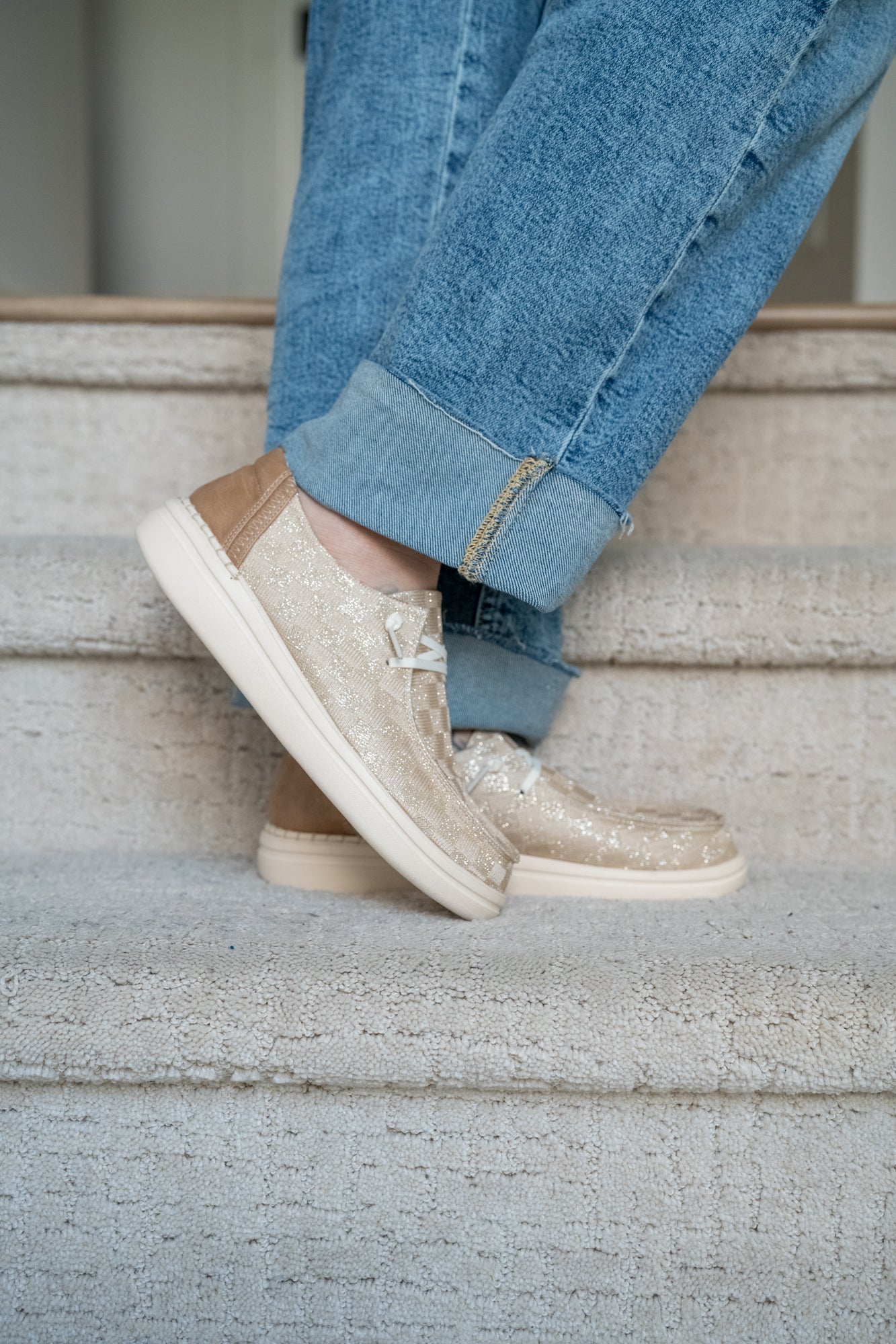 Corkys Kayak 2 - Champagne Check - Buttercup Lynne Boutique