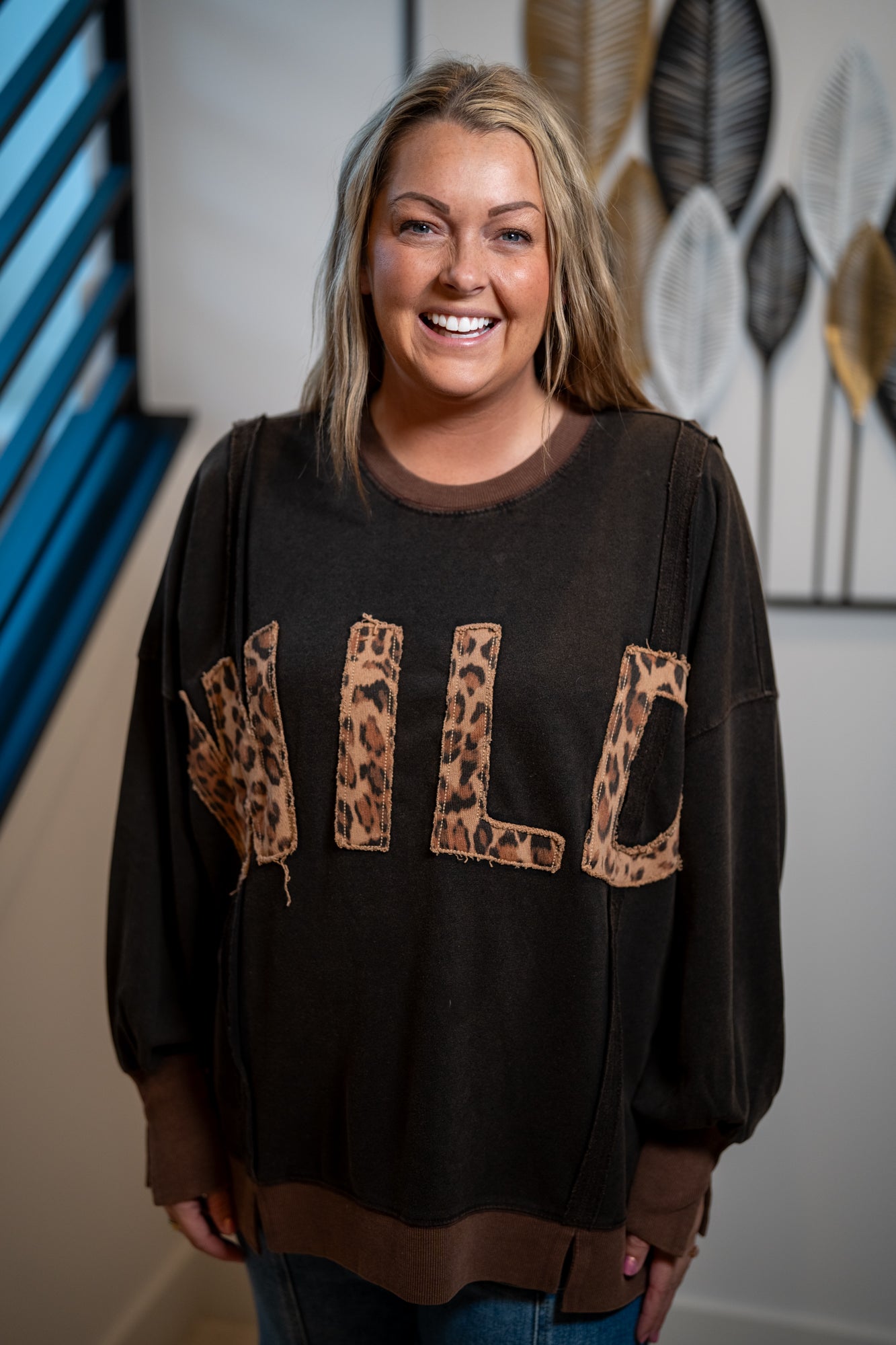 Easel Oversized "Wild" Pullover - Buttercup Lynne Boutique