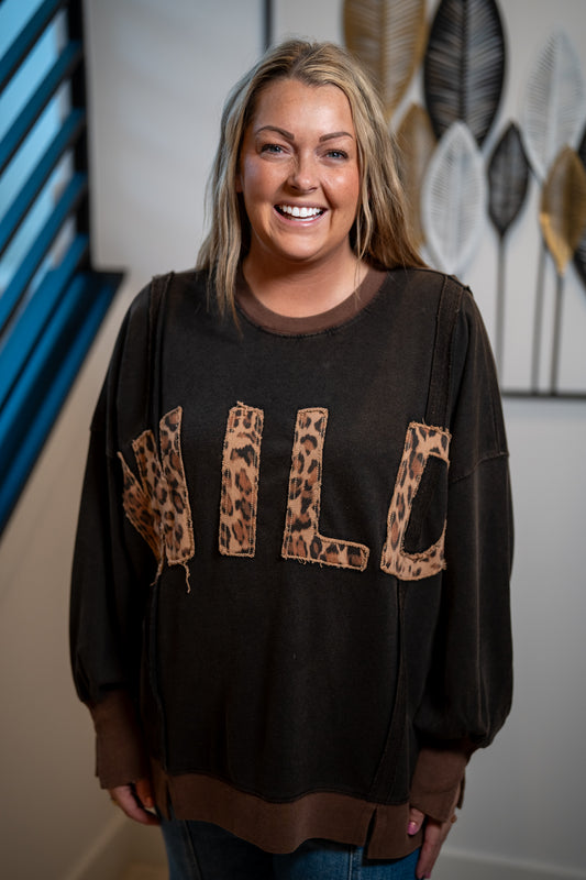 Easel Oversized "Wild" Pullover - Buttercup Lynne Boutique