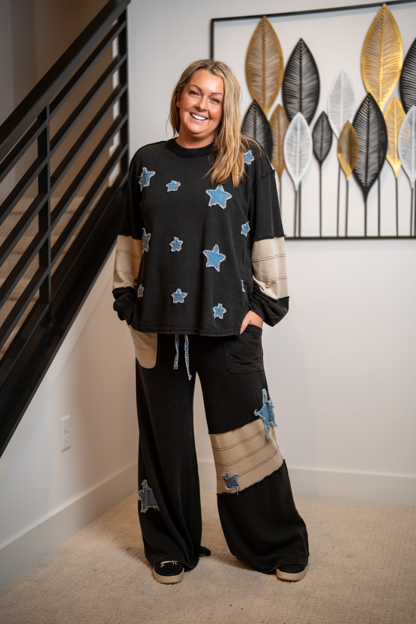 Easel Star Patch Pants