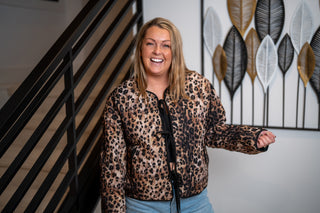 Easel Animal Print Quilted Jacket