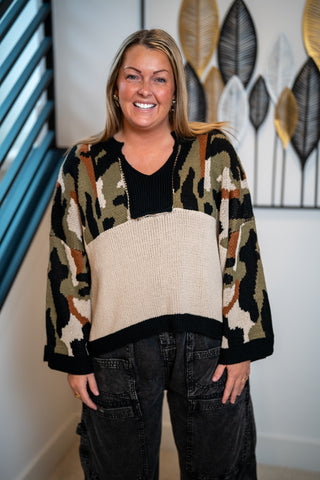 Mello Camouflage Knit Sweater