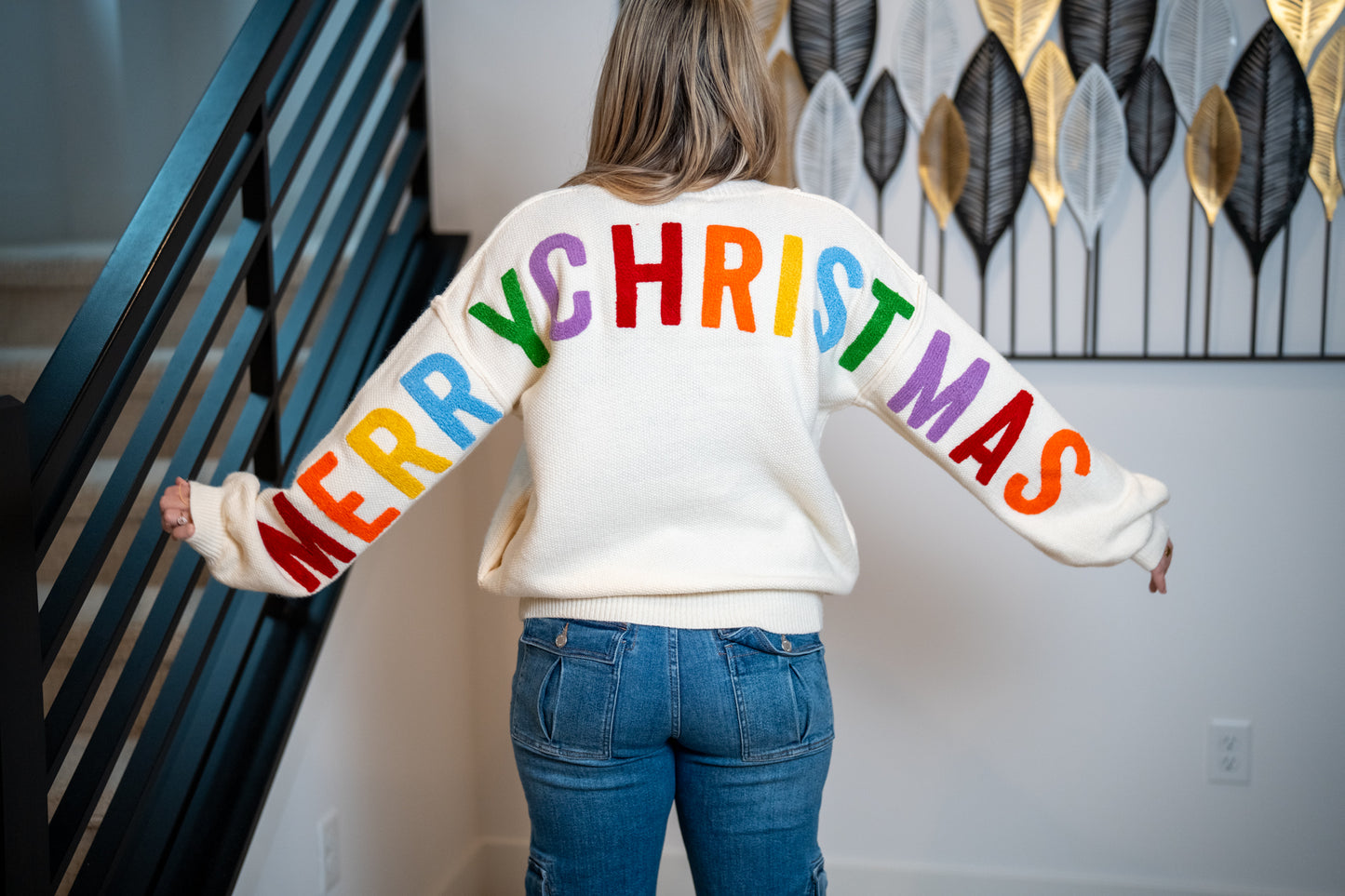 Mello Christmas Lettering Cardigan