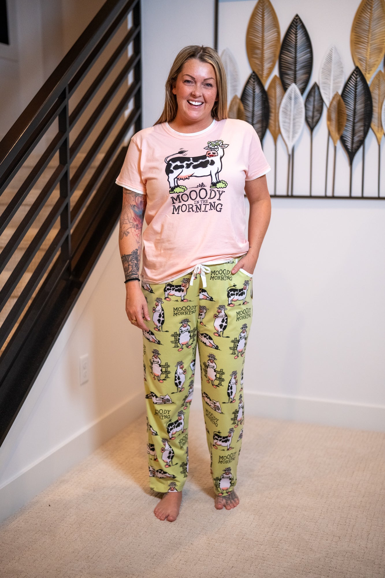 Lazy One Moody in Morning Green PJ Pant Set