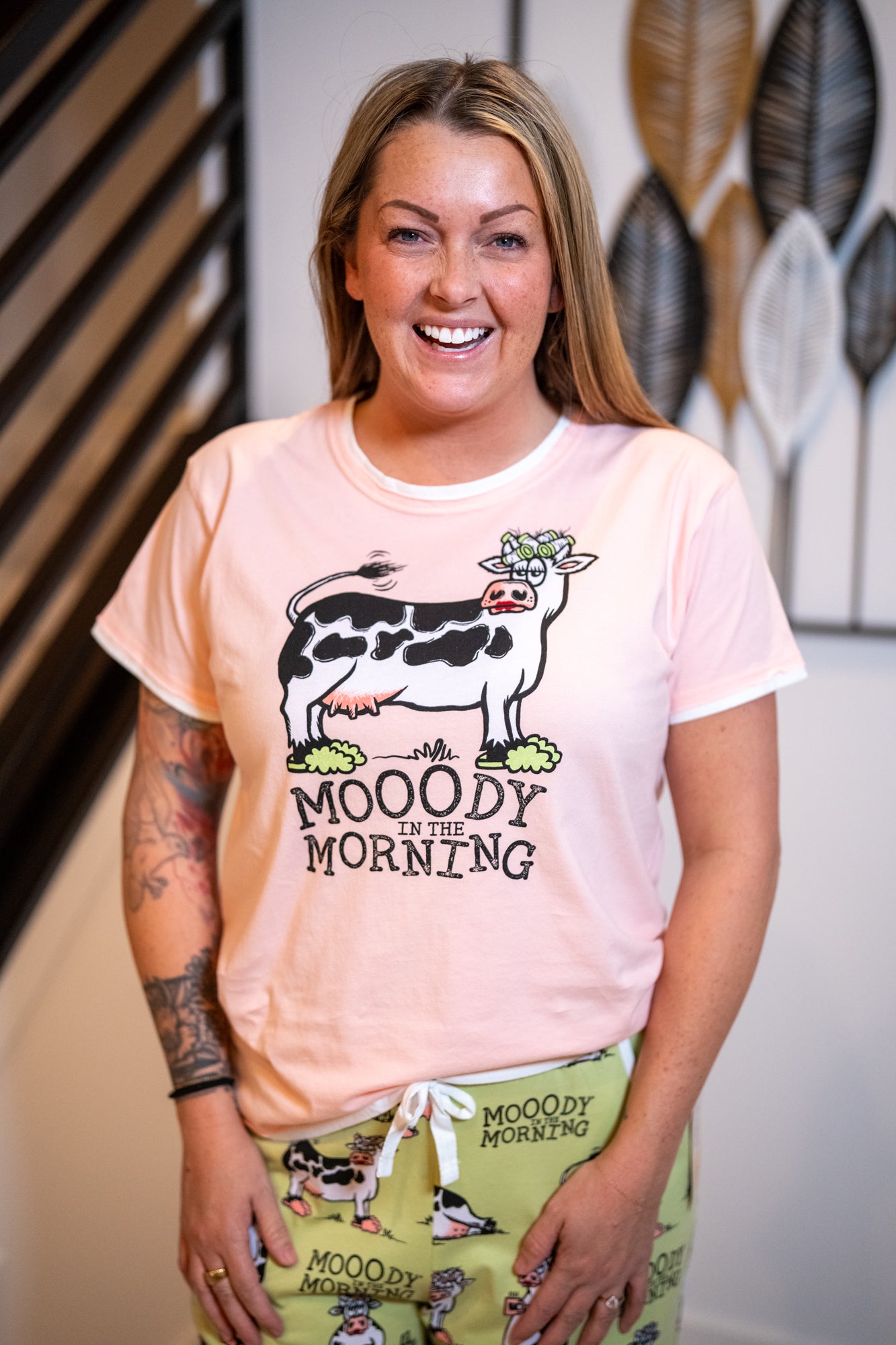 Lazy One Moody in Morning Green PJ Pant Set