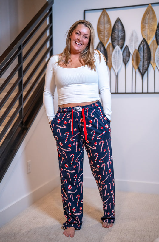 Candy Cane Men’s Pajama Pants – Sweet Comfort by Lazy One (Unisex Fit)