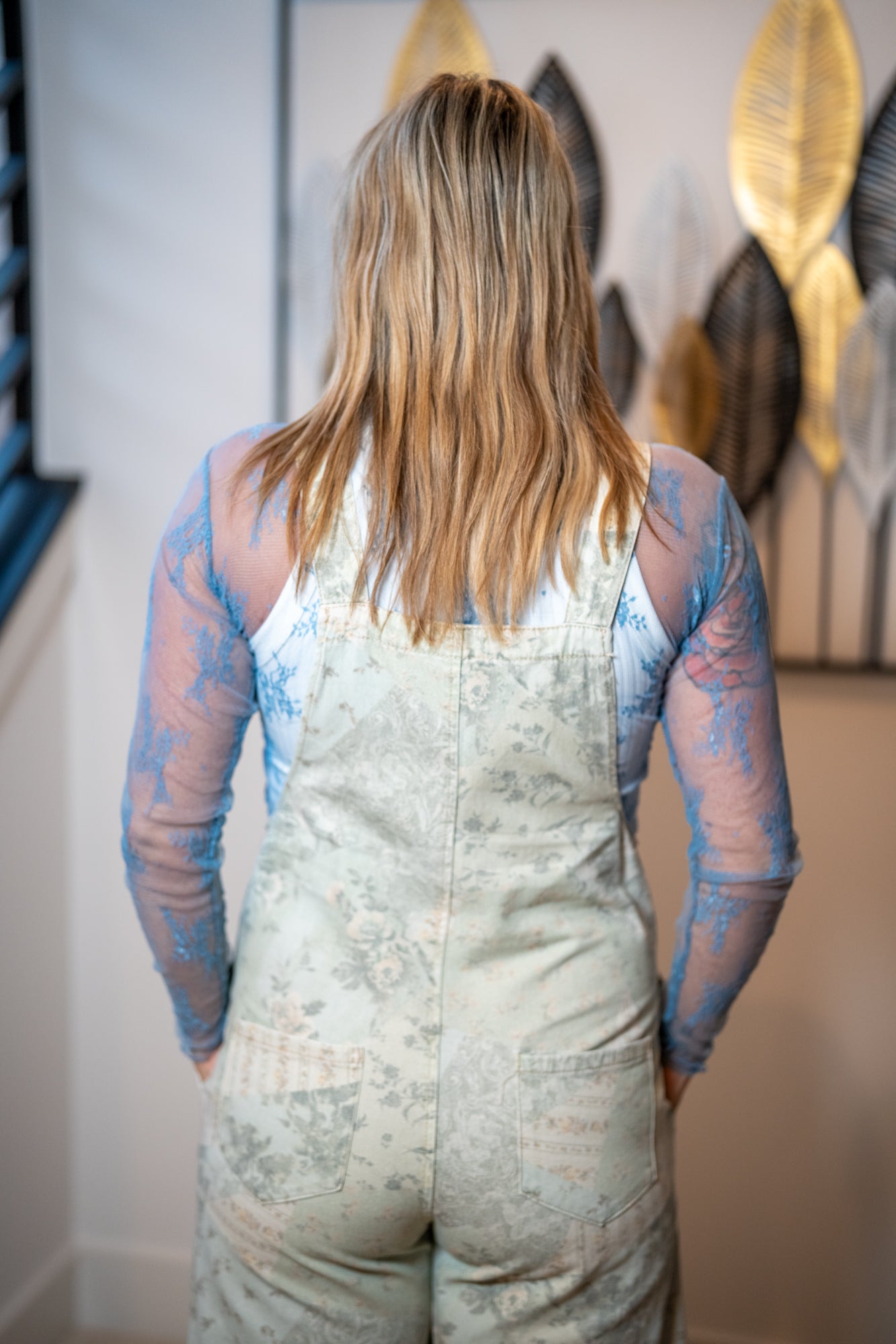 Easel Vintage Patchwork Twill Overalls