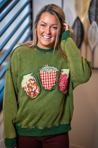 Easel Fruit Patch Terry Pullover