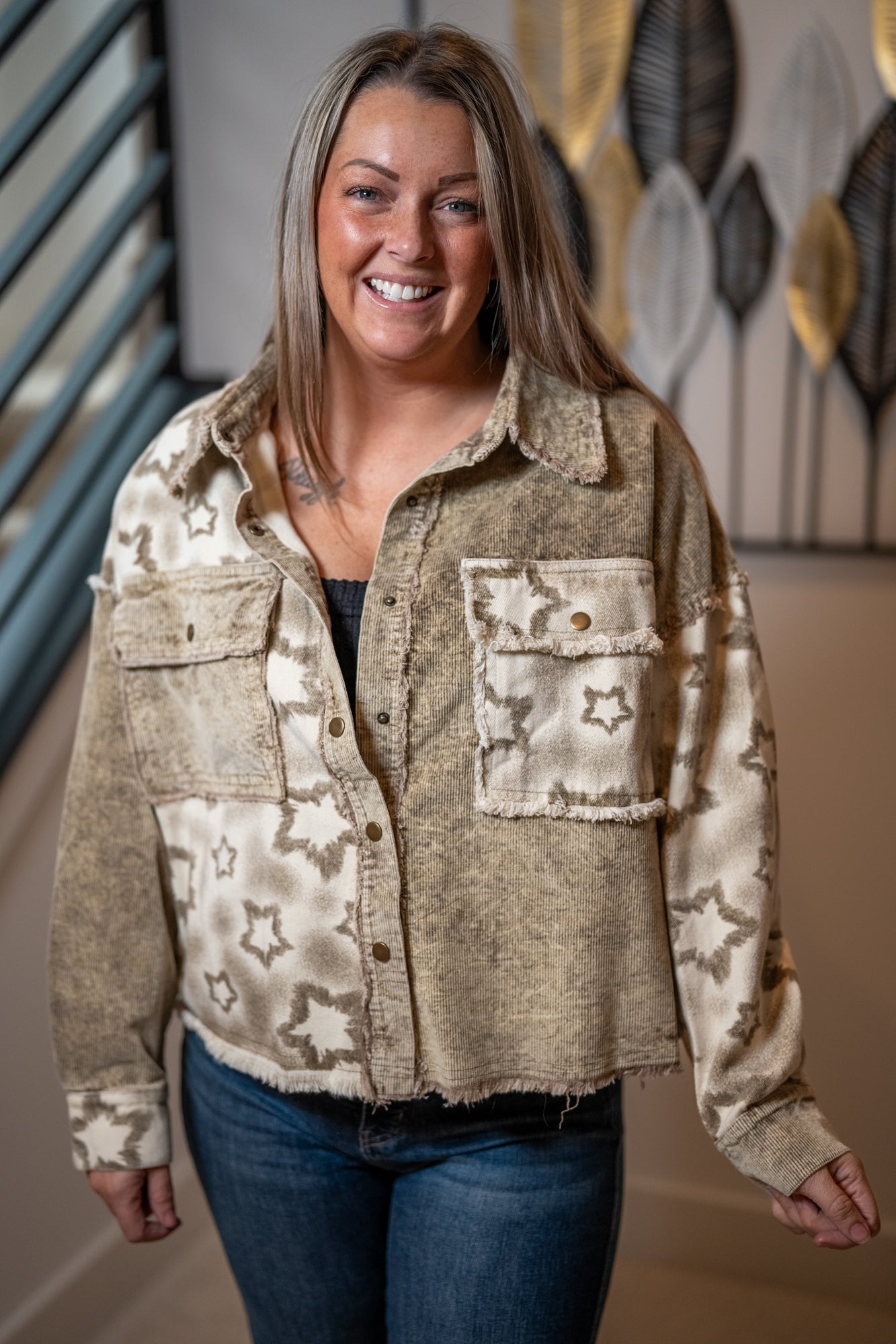 Oli & Hali Star Print Corduroy Jacket