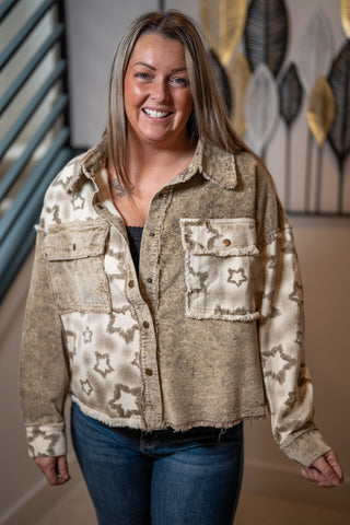 Oli & Hali Star Print Corduroy Jacket