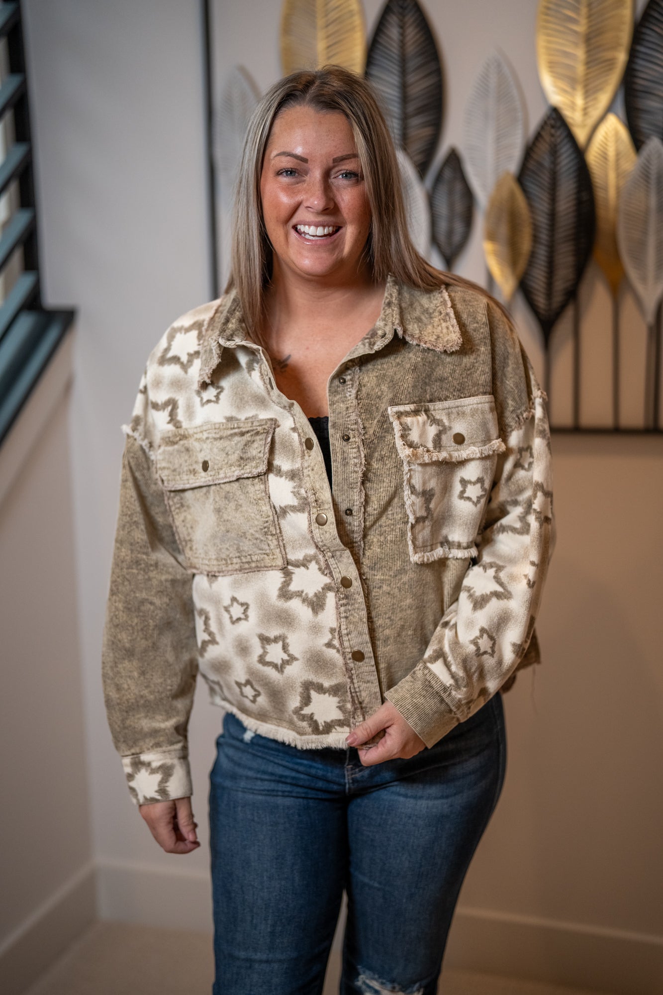 Oli & Hali Star Print Corduroy Jacket