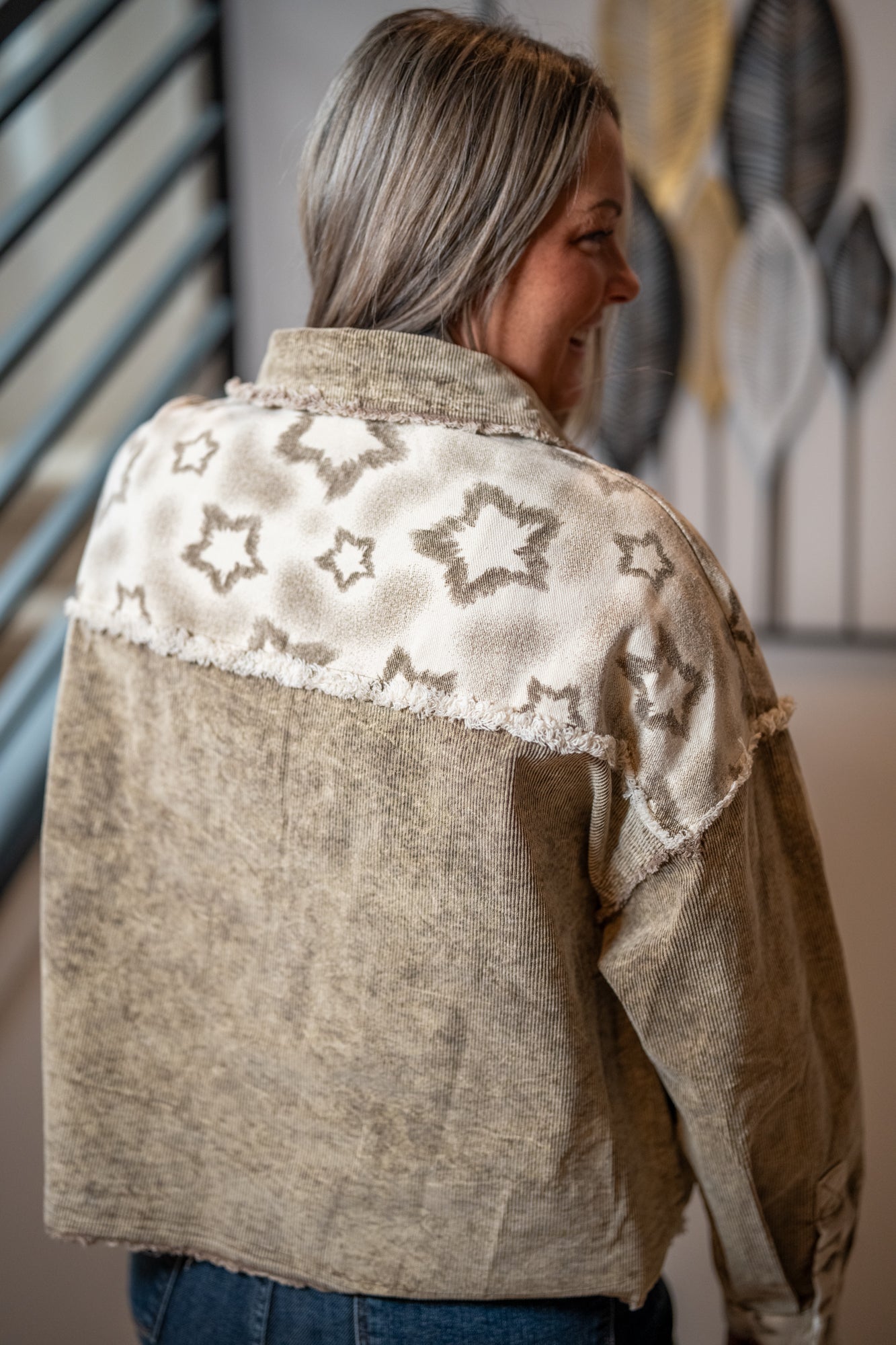 Oli & Hali Star Print Corduroy Jacket