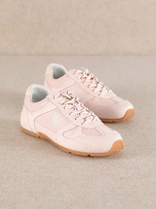 MiiM Emilia Heart Suede Sneaker – Blush Pink