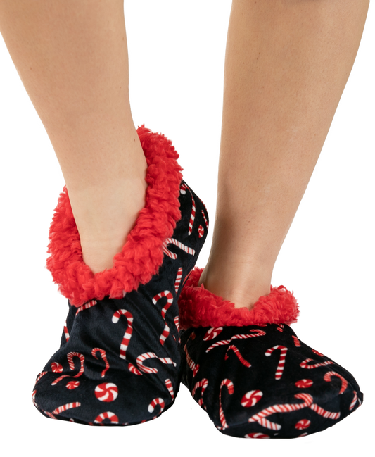 Lazy One Candy Cane Fuzzy Feet Slipper
