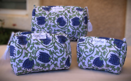 Farylina Periwinkle Cosmetic Bag Set