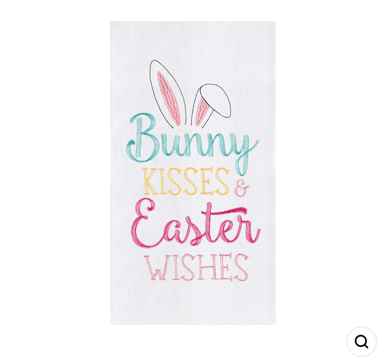 Bunny Kisses and Easter Wishes Embordered Flour Sack Towel - Buttercup Lynne Boutique