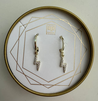 Flash Pave' Gold - Earrings - Huggies - Buttercup Lynne Boutique
