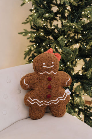 Ruby Sugar Gingerbread Sherpa Pillow - Buttercup Lynne Boutique