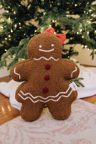 Ruby Sugar Gingerbread Sherpa Pillow - Buttercup Lynne Boutique