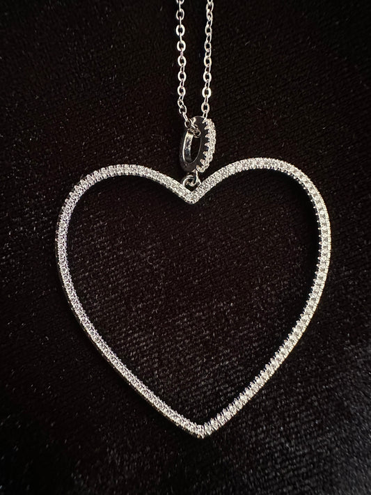 I LOVE You Heart Necklace - Silver