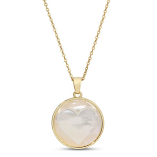 Etched Heart Pendant on a Sparkly Shell - Buttercup Lynne Boutique