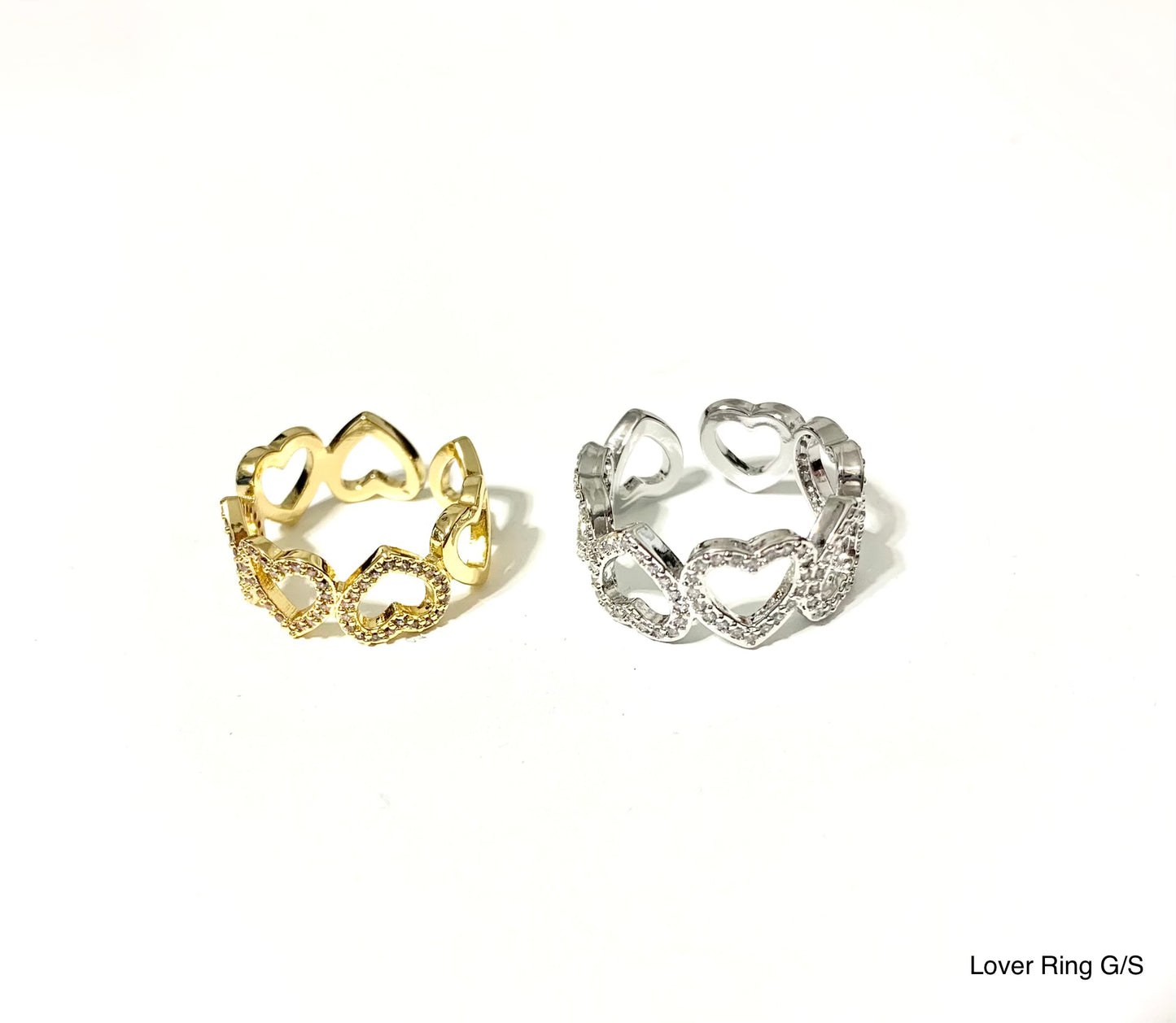 Lover Pave' Heart Ring - Gold or Silver