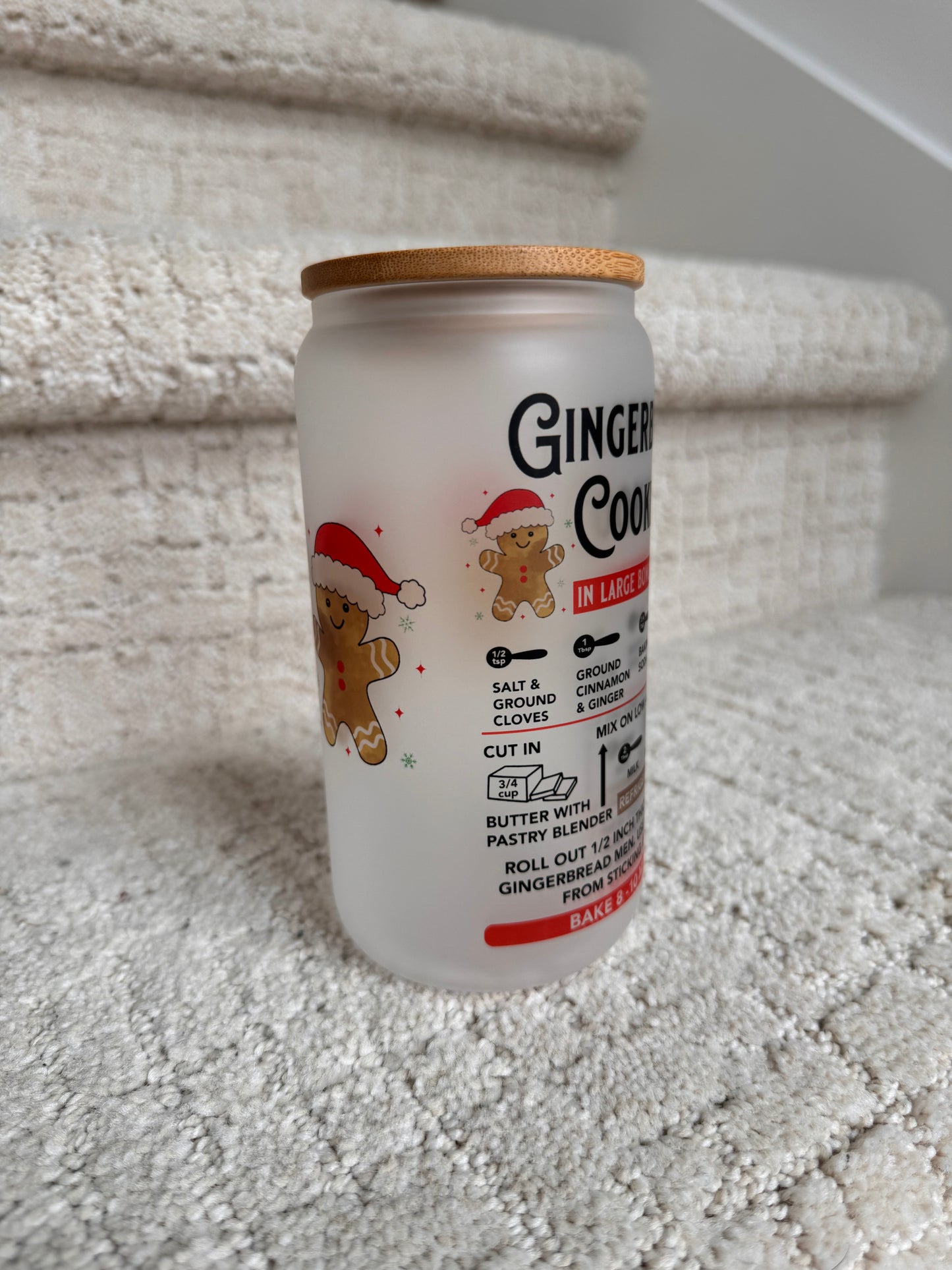 Gingerbread Cookies Glass Can