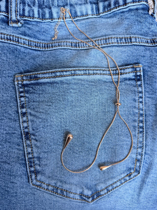 Simple Gold Drop Slider Necklace