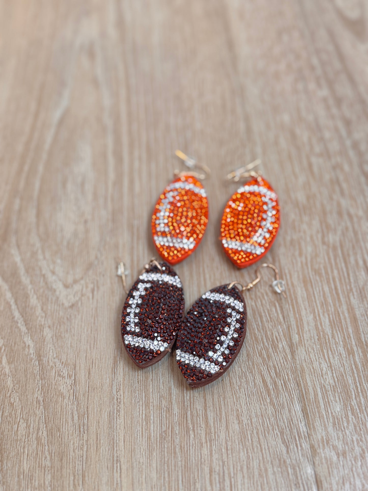 Game Day Football Sequin Earrings - Buttercup Lynne Boutique