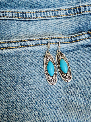 Western Sky Oval Stone Earrings - Buttercup Lynne Boutique