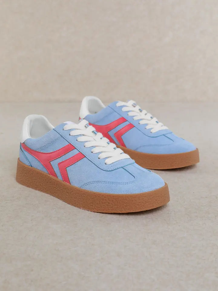 MiiM Nova Pink & Blue Suede Platform Sneaker