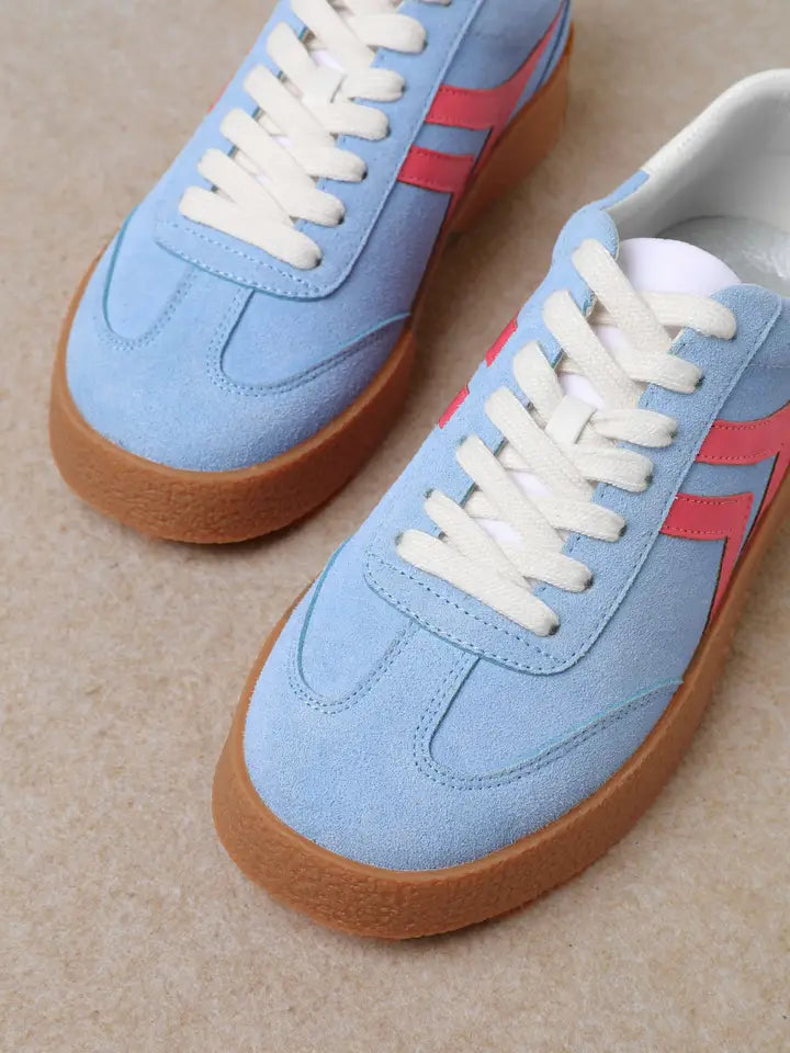 MiiM Nova Pink & Blue Suede Platform Sneaker
